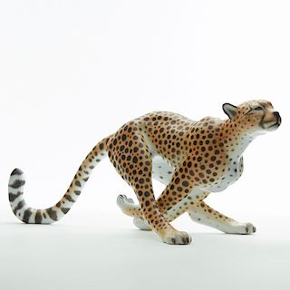 Herend Hand Painted Running Cheetah Porcelain Figure