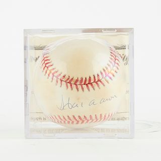 Signed Baseball Hank Aaron