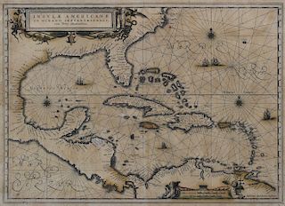 Jansson Map Central America and Caribbean 17th c.