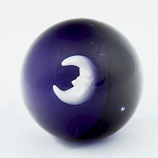 Ro Purser Glass Moon Paperweight Marble