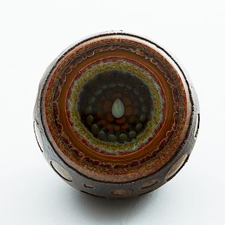 Glass Paperweight with Copper Exterior