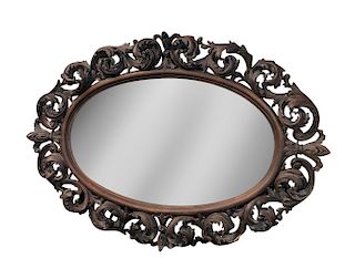 19th Century Rococo Style Carved Walnut Mirror