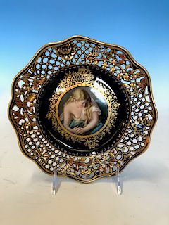 Royal Vienna Riticulated Plate of Mary Magdalene