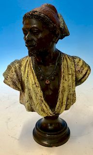 Terra Cotta Bust of North African Man GOLDSCHEIDER, Circa 1910