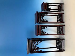 Group of Four Chinese Carved Wood Stands