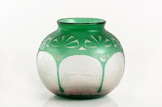 Daum Nancy Green Colored Bowl/Vase