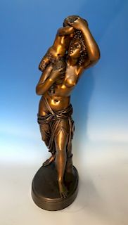 19th Century French Bronze Mother & Child Signed Clodion
