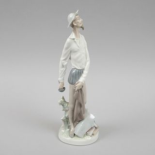 Figura de Don Quijote. España, siglo XX. Elaborado en porcelana Lladró acabado brillante.