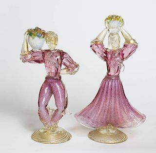 Pair Venetian Glass Figures