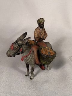 Antique Vienna Bronze Orientalist Orange Seller 
