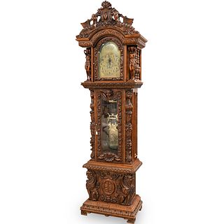 Antique Carved Tall-Case Grandfather Clock