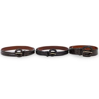 (3) Ralph Lauren Alligator Leather Belts