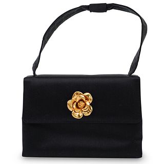 Chanel Vintage Black Satin Handbag