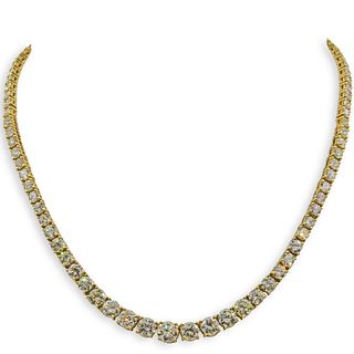 18k Gold and Diamond Tennis Necklace