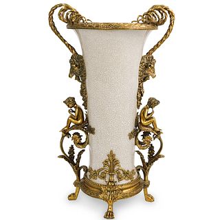 Porcelain and Gilded Bronze Vase