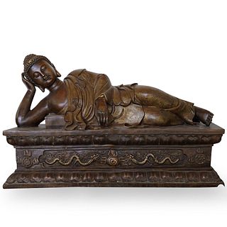 Chinese Bronze Laying Buddha
