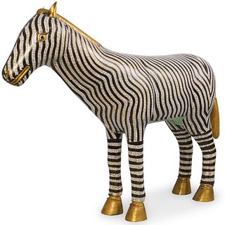 Large Chinese Cloisonne Standing Zebra