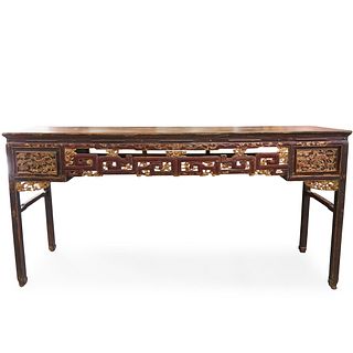 Palace Sized Chinese Carved Parcel Gilt Altar Table