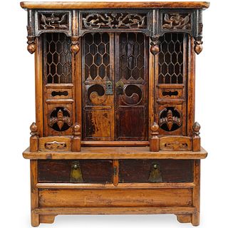 Antique Carved Chinese Altar Cabinet