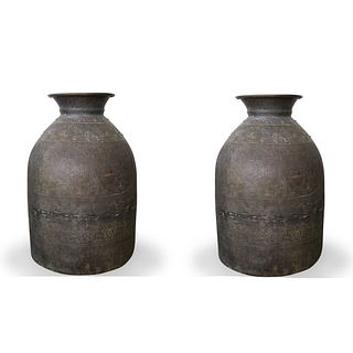Pair Of Large Indian Floor Vases