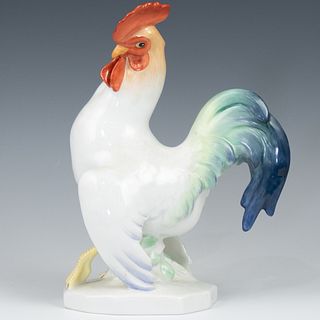 Large Herend Naturalistic Rooster Porcelain