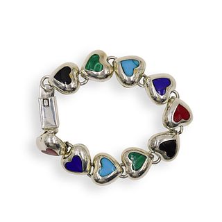 Mexican Sterling Silver Heart Bracelet