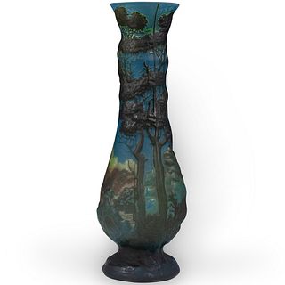 Large Art Nouveau Galle Style Art Glass Vase