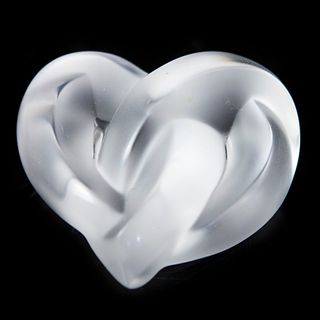 Lalique Crystal Heart Paperweight