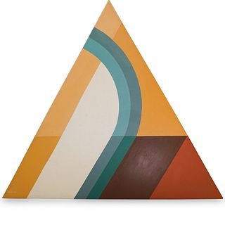 Signed Triangular Acrylic on Canvas