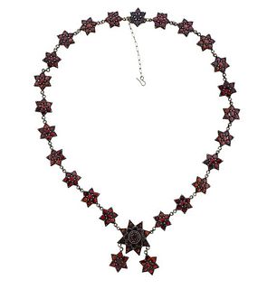 Antique Bohemian Garnet Necklace 