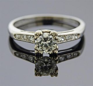1950s Platinum Diamond Engagement Ring