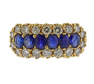 14k Gold Diamond Blue Stone Ring 