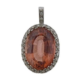 Salavetti 18k Gold Diamond Pink Gemstone Pendant 