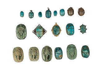 19 Nineteen Loose Vintage Egyptian Scarabs 