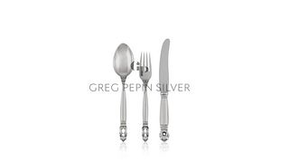 Vintage Georg Jensen Acorn Child's Silver Cutlery Set