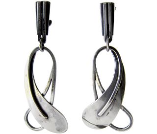 Paul Lobel Sterling Silver American Modernist Earrings