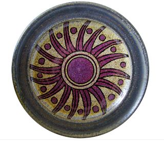 Raul Coronel California Studio Stoneware Sun Flower Charger Platter