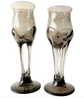 1970s James Wayne Organic California Studio Glass Goblets
