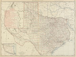 AN ANTIQUE MAP, "Rand McNally & Co.'s Texas," CHICAGO, CIRCA 1892,