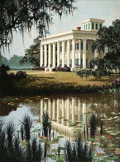 JAMES L. KENDRICK III (American/Louisiana 1946-2013) A PAINTING, "Greenwood Plantation, Feliciana Parish," 1986,