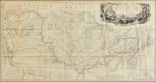 AN ANTIQUE MAP, "Map to Illustrate the Route of Prince Maximilian of Wied in the Interior of North America from Boston to the upper Missouri & al. 183