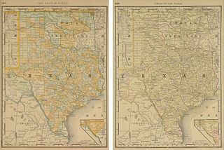 TWO VINTAGE MAPS, "Vertical Map of Texas," CHICAGO, EARLY 20TH CENTURY,