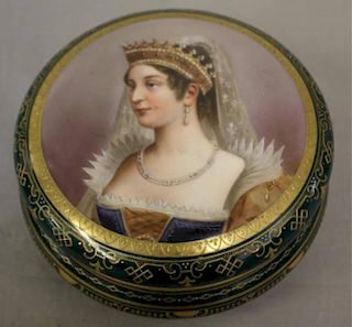 Royal Vienna Porcelain Lidded Portrait Bowl.