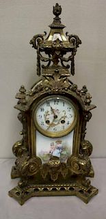 Antique French Japy Freres Bronze Clock with