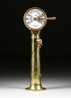 A VINTAGE AMERICAN BRASS SHIP ENGINE TELEGRAPH, BY HARPER & SON WITH DURKEE MARINE PRODUCTS CORP, NEW YORK, 20TH CENTURY,