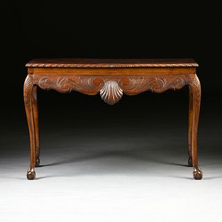 AN AMERICAN CHIPPENDALE CARVED MAHOGANY CONSOLE TABLE, LATE 18TH CENTURY,