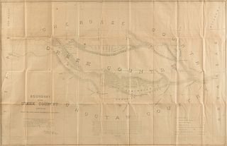 AN ANTIQUE SURVEY MAP, "Boundary of the Creek Country Surveyed under the Direction of the Bureau of Topographical Engineers," 1857-1858,
