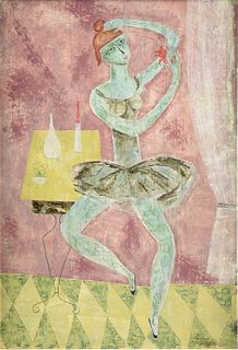 CHESTER DIXON SNOWDEN (American/Texas 1900-1985) A PAINTING, "The Ballerina,"