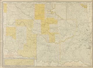 AN ANTIQUE MAP, "Rand McNally & Co.'s New Business Atlas Map of Indian Territory and Oklahoma," CIRCA 1903,