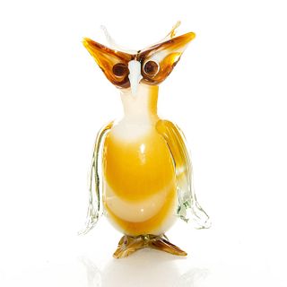 MURANO GLASS SCULPTURE OF AN WISE SITTING OWL